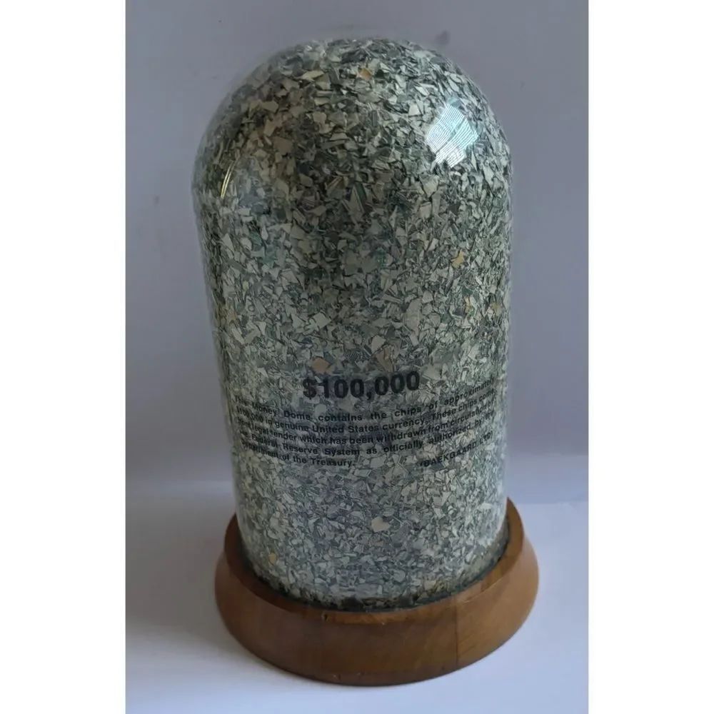 Vintage 100,000 Money Dome U.S. Shredded Currency Paper Money By Baekgaard Ltd.